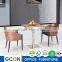 Wood frame black leather kitchen dining chairs
