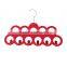 Wholesale Velvet Scarf Necktie Closet Hanger Holder Shelf 11 Rings With Hooks 3-Pack