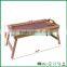 Carbonized bamboo wooden bed tray with legs