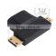 2 In 1 HDMI (Type-A) to Mini HDMI (Type-C) Male and Micro HDMI (Type-D) Male - Gold Plated Connector T Adapter Converter