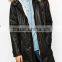 Fur hooded PU leather jacket and coat women