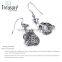 silver jewelry zinc alloy plant dangle silver earrings jewelry for women