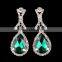 wholesale solid silver 925 stamped bridal teardrop gold women crystal earrings