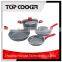 Aluminium press ceramic marble coated cookware set