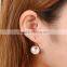 New Fashion Double Sided Ball Stud Earrings Zircon Pearl Earring