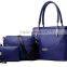 Hot sale black 3 pcs leather women set bags trendy handbags for women