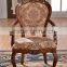 Classic upholstered antique wooden armchairs (NG2878A)