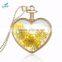 In stock flowers statement necklaces heart shape pendant necklace women DIY charm necklace aromatherapy locket necklace