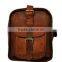 Waterproof light brown real leather sports duffel bags in wholesale