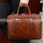 top quality cow leather briefcase for men,brown genuine leather briefcase