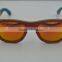 2015 Hot Sale Recycled Skateboard Wood Sunglasses Outside Brown Inside Nature Wooden Frame Sunglasses Polarized Yellow Lens