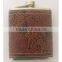 Fine stainless steel Hip Flask With Leather Wrap