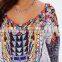Plus size boho style new design woman loose casual print kaftan dress