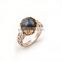 Handmade Two Tone 925 Silver Brass Ring With Labradorite