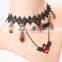 MYLOVE New Design European Fashion Charm Red Rhinestone Halloween Black Bat Necklace MLY266