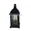 Black LED metal candle lantern,garden decoration metal lantern with leaf