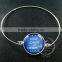 65mm diameter one end open keep calm series 2 candy color collage glass cabochon silver wiring fashion bangle bracelet 6420003