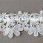 good price water solouble lace flower trim with 6cm in white polyester embroidery lace for dress