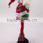 Plush Long Leg Santa Claus Stuffed Christmas Home Decoration Toy With Light Up Led Buttons