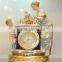 Vivid Churub Flower Ceramic Table Standing Clock, Luxury Design Hotel Decorated Desk Clock, Gold Plated Decorative Art