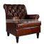 Italian Style Genuine Red Leather Living Room Arm Chair/Replica Single sofa