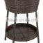 Wicker Ice Bucket Outdoor Patio Furniture All-Weather Beverage Cooler with Tray