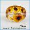 Real dried flower preserved in resin bracelet , clear real flower resin bangle