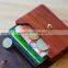 leather wooden card holder flat card pocket PU leather credit card holder wholesale