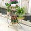 2016 custom outdoor decorative wrought iron flower pot stand