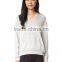 V-neck hooded sweatshirt for woman soft light cotton with front pocket women spring thin fleece