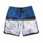 Blue Board Shorts With Digital Custom Print Pattern Zipper Mesh Right Leg Pocket Swim Trunk 87% Polyester 13% Spandex Shorts