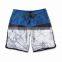 Blue Board Shorts With Digital Custom Print Pattern Zipper Mesh Right Leg Pocket Swim Trunk 87% Polyester 13% Spandex Shorts