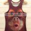 Cute wholesale mens cheap 3d animal printed tank tops cool design tank tops with designs
