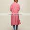 Lapel collar women's long windbreaker latest winter autumn pink trench coat