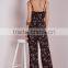 Eco-Friendly High Quality Summer New Fashion Sexy Spaghetti Strap Long Breathable Cotton Jumpsuit For Women