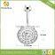 Hot selling AAA cubic zricon navel ring with low price
