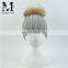 Wholesale New Fashion Hat With Raccoon Fur Ball Hand Knitted Baby Hat