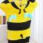 Bee Cartoon Flannel Conjoined Polyester Pajamas