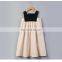 2020 Summer New Girls Dresses Bow Baby Princess Dress Two Colors Patchwork Sleeveless Kids Cotton Dresses for Children