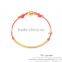 Multicolor genuine leather bracelet with goledn bending pipe for wholesale jewelry