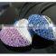 colorful crystal usb flash drive, antivirus crystal heart shape usb pendrive