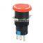 LA16Y-11ZS 16mm Mushroom emergency stop switch 3 pins 1NO1NC 16A 250V, latching emergency stop push button switch 16mm red