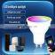 GU10 cup LED spotlight five way RGBCW plastic clad aluminum WiFi smart bulb