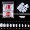 New Arrival 500pcs Acrylic Artificial False Half Cover Extension Clear Natural Square Painted Round Head Short Nail Art Tips