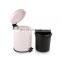Favorable Price Different Colors  Dustbin  Basic Household Stainless Steel Pedal Bin 3L Office  Kitchen Arch Cover Dustbin
