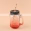 High quality colorful glass mason jar with holder
