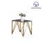 Italian style high-end stainless steel furniture indoor marble top coffee table long gold tea table