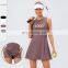 Women Golf Sports Wear One-piece Skirt Dress Yoga Fitness Breathable Tennis Pocket Shorts Two Piece Tennis Set