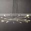 Custom living dining room bedroom home hotel pendant lights lighting fixtures black led gold luxury modern brass chandelier