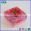 Small jewelry storage box with red flower / woman jewel box / paper storage box